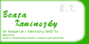 beata kaminszky business card